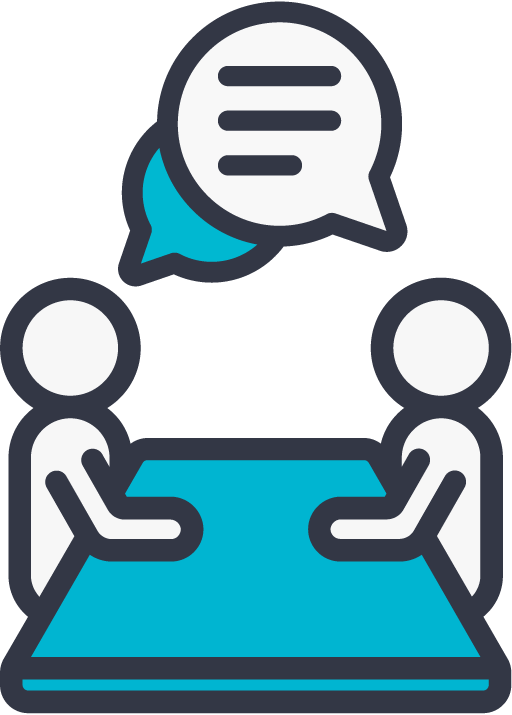 illustration of two people having a conversation