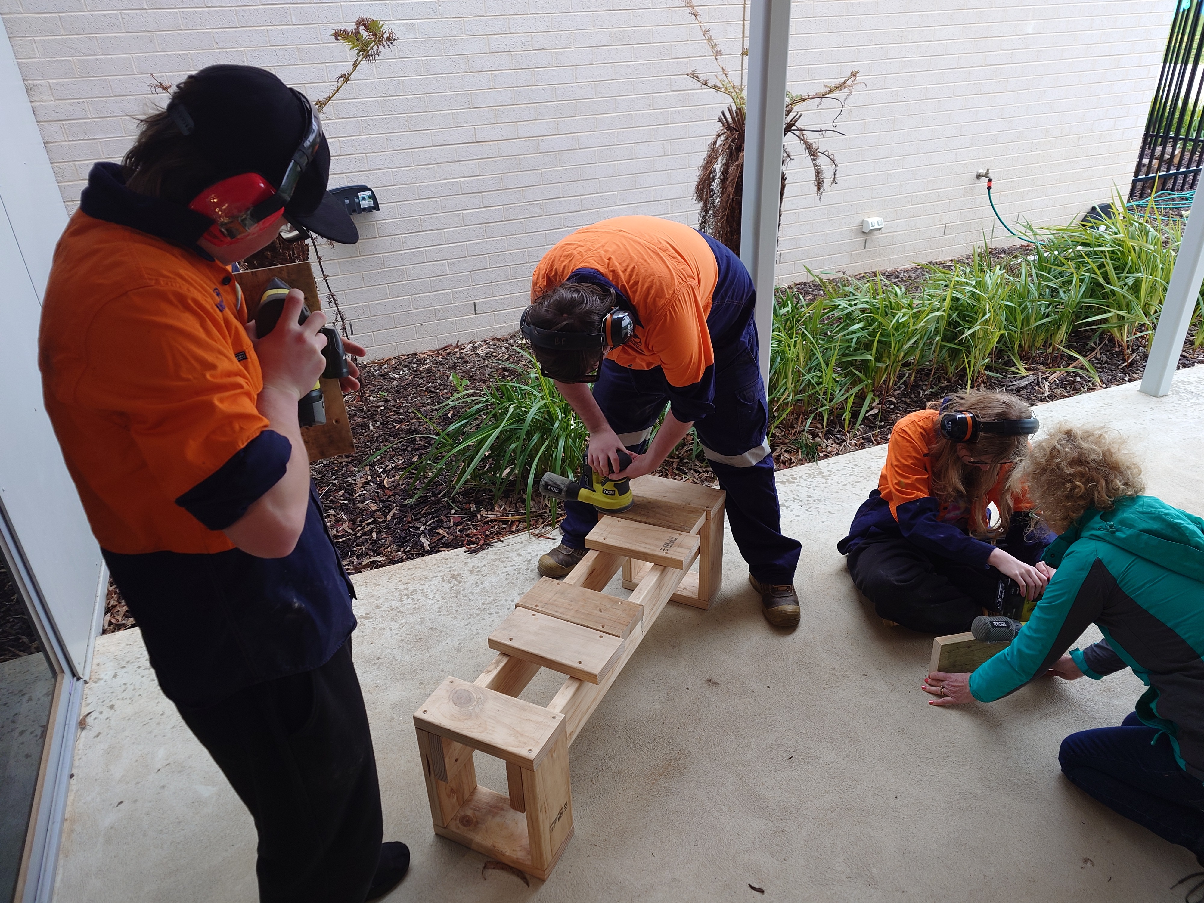 Student doing woodwork